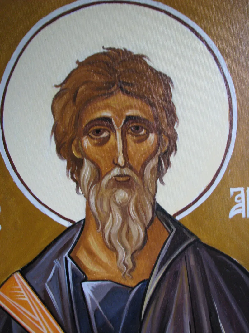Religious portrait with a halo — artwork by Andrei Constantin