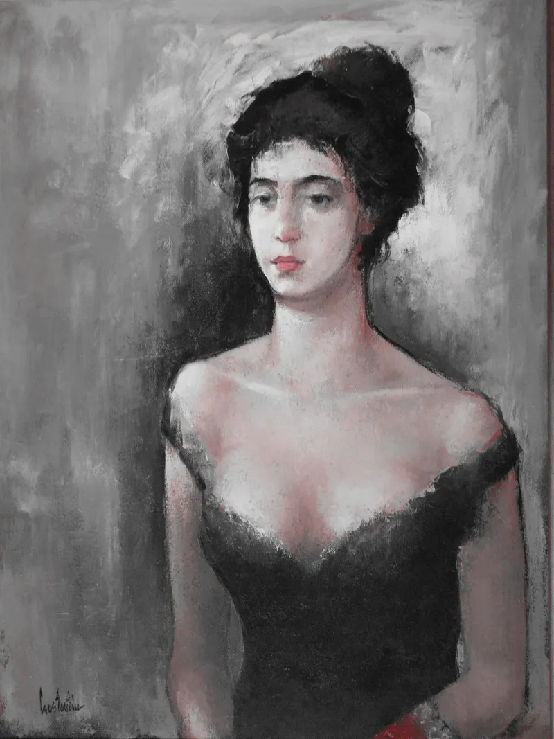 Portrait in a black dress — artwork by Andrei Constantin