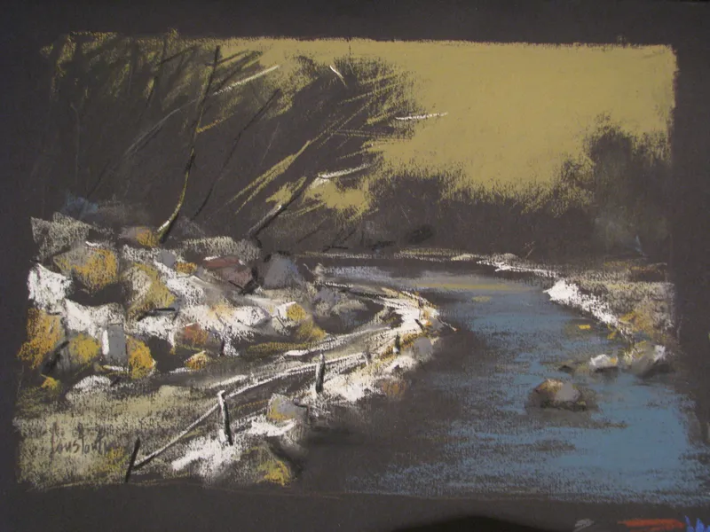 A stream in winter — artwork by Andrei Constantin