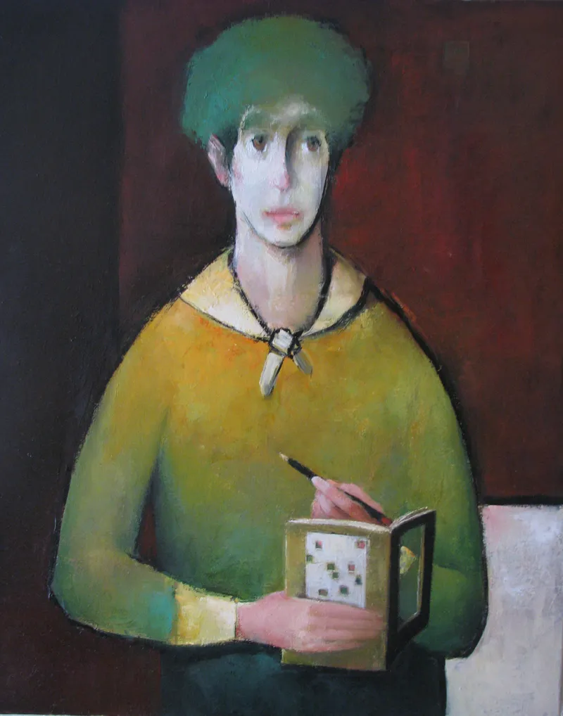 A figure in a green hat — artwork by Andrei Constantin