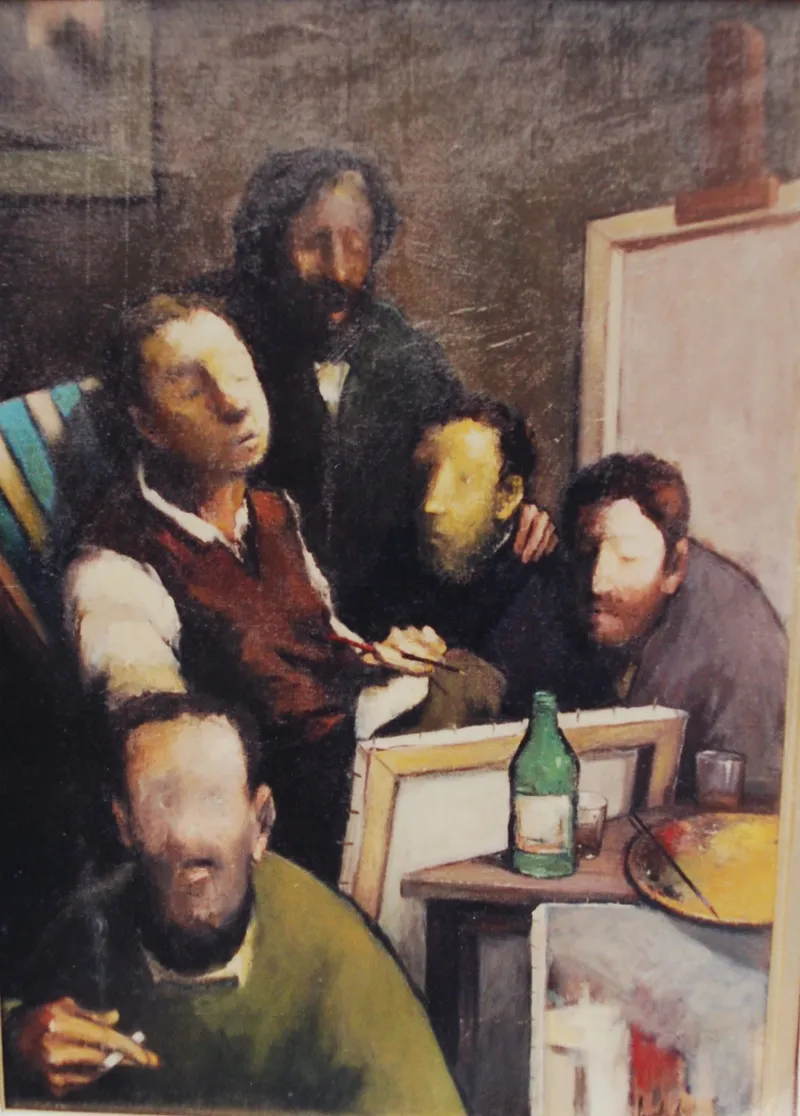 Figures around a table — artwork by Andrei Constantin