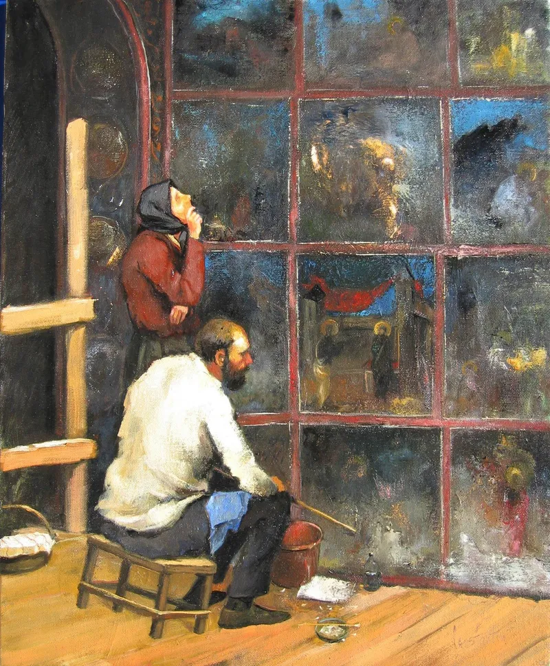 At work in the studio — artwork by Andrei Constantin