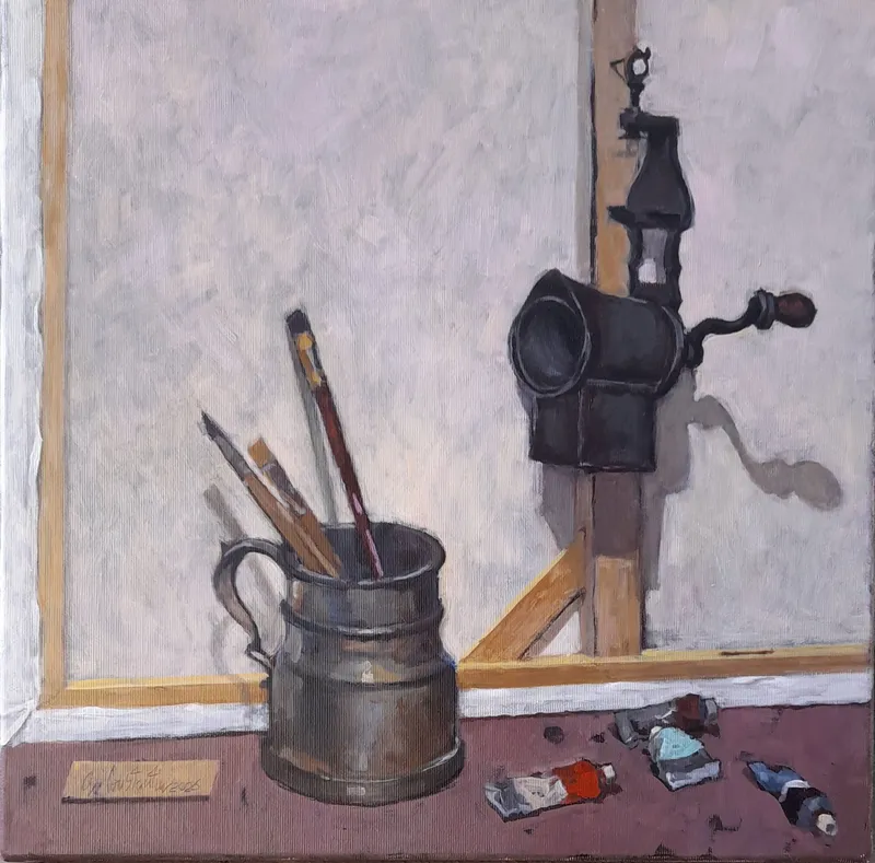 Brushes and a hand drill — artwork by Andrei Constantin