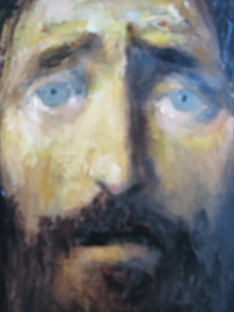 A hooded portrait, detail — artwork by Andrei Constantin