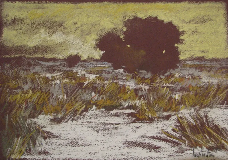 A tree in the winter fields — artwork by Andrei Constantin