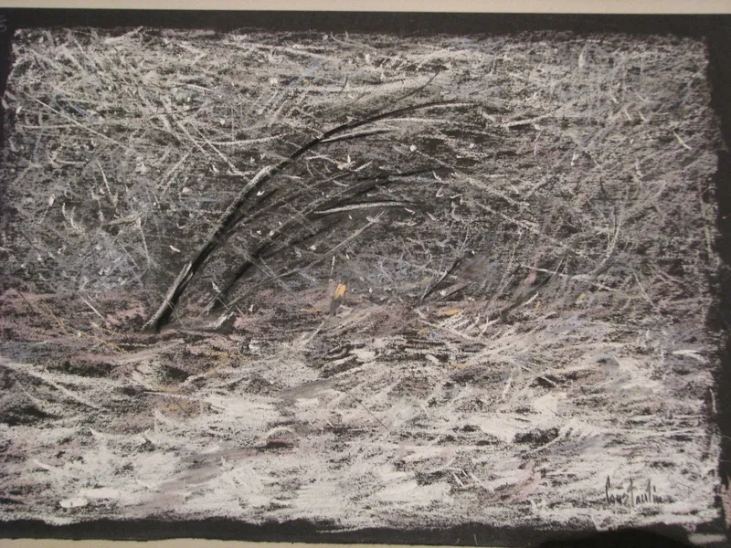 A fallen branch in the snow — artwork by Andrei Constantin