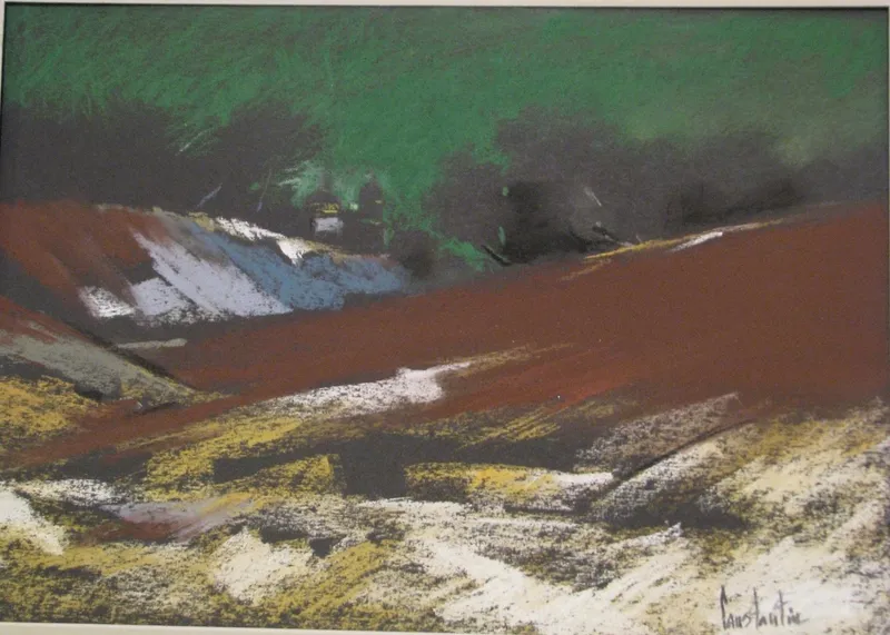 Snow on a russet hillside — artwork by Andrei Constantin