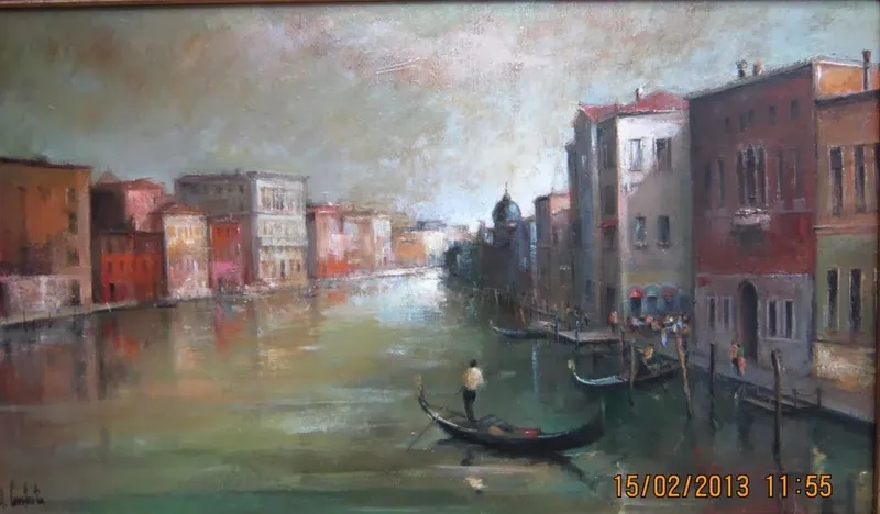 A gondola on the canal — artwork by Andrei Constantin