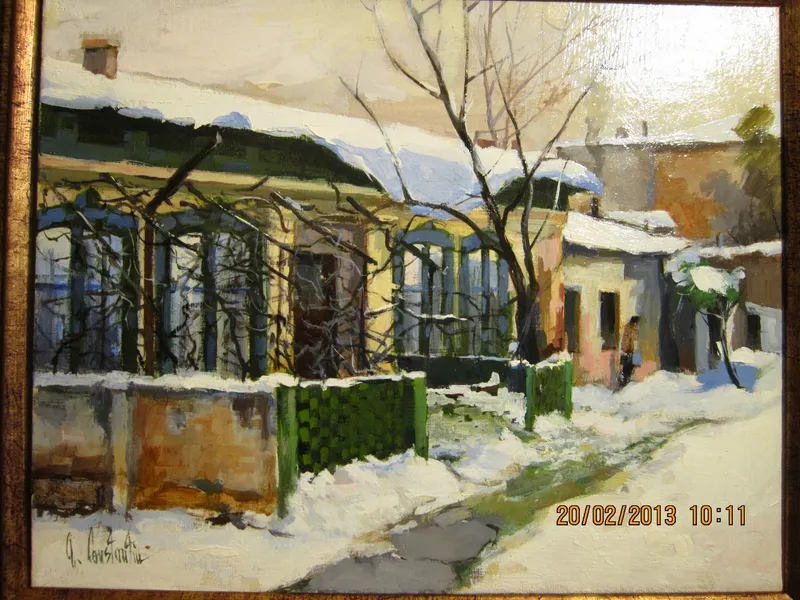 A snowy street corner — artwork by Andrei Constantin