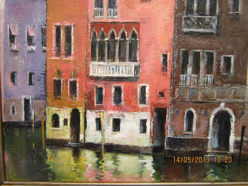 Colourful canal façades — artwork by Andrei Constantin