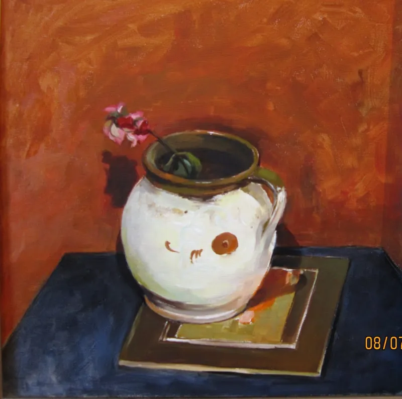 A ceramic pot on books — artwork by Andrei Constantin